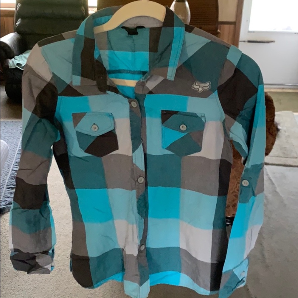 Fox blue and gray flannel